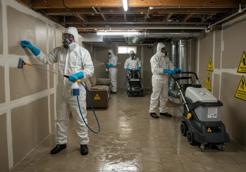 Basement Moisture Removal and Structural Drying process in Wiggins, MS